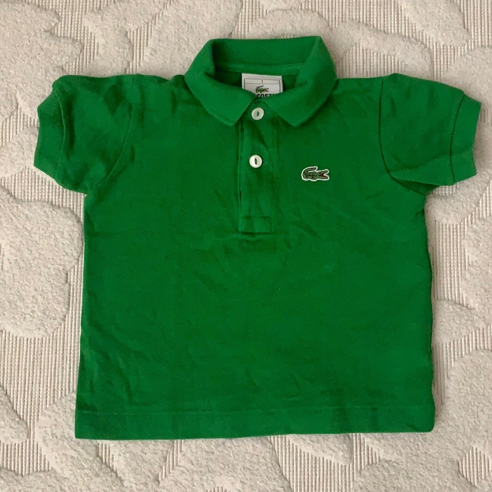 Like New Kids Lacoste Shirt. Kelly Green. Size 1